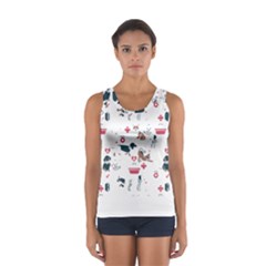 Veterinarian Gift T- Shirt Veterinary Medicine, Happy And Healthy Friends    Pattern    Coral Backgr Sport Tank Top  by ZUXUMI