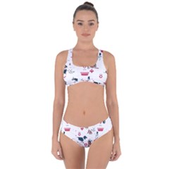 Veterinarian Gift T- Shirt Veterinary Medicine, Happy And Healthy Friends    Pattern    Coral Backgr Criss Cross Bikini Set by ZUXUMI