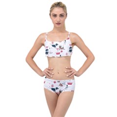 Veterinarian Gift T- Shirt Veterinary Medicine, Happy And Healthy Friends    Pattern    Coral Backgr Layered Top Bikini Set by ZUXUMI