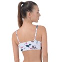 Veterinarian Gift T- Shirt Veterinary Medicine, Happy And Healthy Friends    Pattern    Coral Backgr Knot Up Bikini Top View2