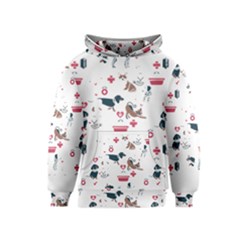 Veterinarian Gift T- Shirt Veterinary Medicine, Happy And Healthy Friends    Pattern    Coral Backgr Kids  Pullover Hoodie by ZUXUMI