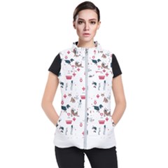 Veterinarian Gift T- Shirt Veterinary Medicine, Happy And Healthy Friends    Pattern    Coral Backgr Women s Puffer Vest by ZUXUMI