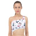 Veterinarian Gift T- Shirt Veterinary Medicine, Happy And Healthy Friends    Pattern    Coral Backgr Spliced Up Bikini Top  View1