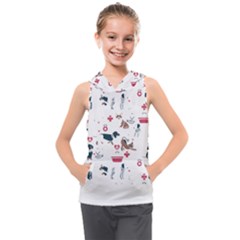 Veterinarian Gift T- Shirt Veterinary Medicine, Happy And Healthy Friends    Pattern    Coral Backgr Kids  Sleeveless Hoodie by ZUXUMI