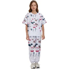 Veterinarian Gift T- Shirt Veterinary Medicine, Happy And Healthy Friends    Pattern    Coral Backgr Kids  T-shirt And Pants Sports Set by ZUXUMI