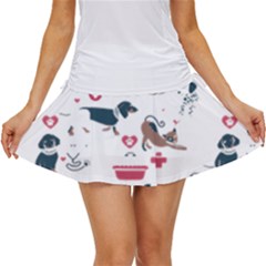 Veterinarian Gift T- Shirt Veterinary Medicine, Happy And Healthy Friends    Pattern    Coral Backgr Women s Skort by ZUXUMI