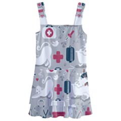 Veterinarian Medicine T- Shirt Veterinary Medicine, Happy And Healthy Friends    Grey Background Red Kids  Layered Skirt Swimsuit by ZUXUMI