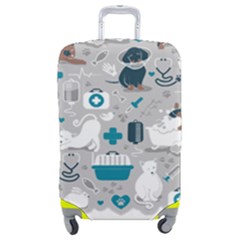 Veterinarian Medicine T- Shirt Veterinary Medicine, Happy And Healthy Friends    Grey Background Tur Luggage Cover (medium) by ZUXUMI