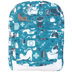 Veterinarian Medicine T- Shirt Veterinary Medicine, Happy And Healthy Friends    Turquoise Backgroun Full Print Backpack by ZUXUMI