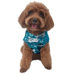 Veterinarian Medicine T- Shirt Veterinary Medicine, Happy And Healthy Friends    Turquoise Backgroun Dog Sweater by ZUXUMI