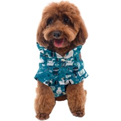 Veterinarian Medicine T- Shirt Veterinary Medicine, Happy And Healthy Friends    Turquoise Backgroun Dog Coat by ZUXUMI