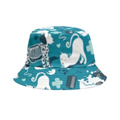 Veterinarian Medicine T- Shirt Veterinary Medicine, Happy And Healthy Friends    Turquoise Backgroun Bucket Hat by ZUXUMI