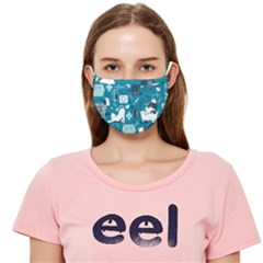 Veterinarian Medicine T- Shirt Veterinary Medicine, Happy And Healthy Friends    Turquoise Backgroun Cloth Face Mask (adult) by ZUXUMI