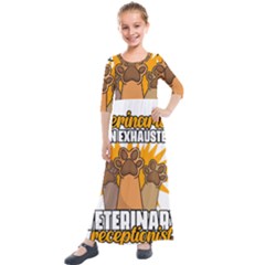 Veterinary Medicine T- Shirt Behind Every Great Veterinarian For Veterinary Receptionist T- Shirt Kids  Quarter Sleeve Maxi Dress by ZUXUMI