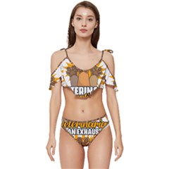 Veterinary Medicine T- Shirt Behind Every Great Veterinarian For Veterinary Receptionist T- Shirt Ruffle Edge Tie Up Bikini Set	 by ZUXUMI