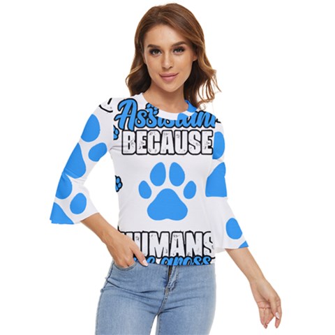 Veterinary Medicine T- Shirt Funny Veterinary Assistant Because Humans Are Gross Vet Med T- Shirt Bell Sleeve Top by ZUXUMI