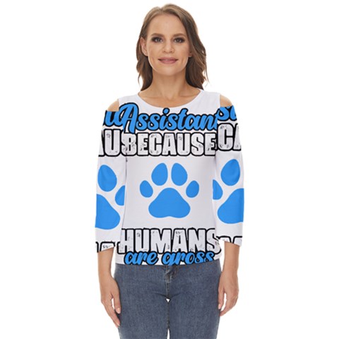 Veterinary Medicine T- Shirt Funny Veterinary Assistant Because Humans Are Gross Vet Med T- Shirt Cut Out Wide Sleeve Top by ZUXUMI