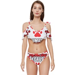 Veterinary Medicine T- Shirt Funny Veterinary Medicine Because Humans Are Gross Vet Med T- Shirt Ruffle Edge Tie Up Bikini Set	 by ZUXUMI