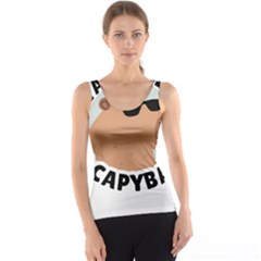 Capybara T- Shirt Be As Cool As A Capybara- A Cute Funny Capybara Wearing Sunglasses T- Shirt Yoga Reflexion Pose T- Shirtyoga Reflexion Pose T- Shirt Women s Basic Tank Top by hizuto