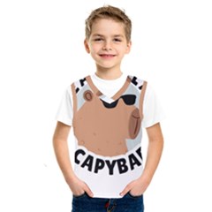 Capybara T- Shirt Be As Cool As A Capybara- A Cute Funny Capybara Wearing Sunglasses T- Shirt Yoga Reflexion Pose T- Shirtyoga Reflexion Pose T- Shirt Kids  Basketball Tank Top by hizuto