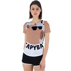 Capybara T- Shirt Be As Cool As A Capybara- A Cute Funny Capybara Wearing Sunglasses T- Shirt Yoga Reflexion Pose T- Shirtyoga Reflexion Pose T- Shirt Back Cut Out Sport T-shirt by hizuto