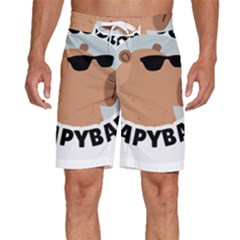 Capybara T- Shirt Be As Cool As A Capybara- A Cute Funny Capybara Wearing Sunglasses T- Shirt Yoga Reflexion Pose T- Shirtyoga Reflexion Pose T- Shirt Men s Beach Shorts by hizuto