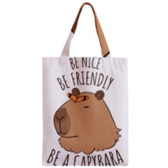 Capybara T- Shirt Be Nice Be Friendly Be A Capybara T- Shirt Yoga Reflexion Pose T- Shirtyoga Reflexion Pose T- Shirt Zipper Classic Tote Bag by hizuto