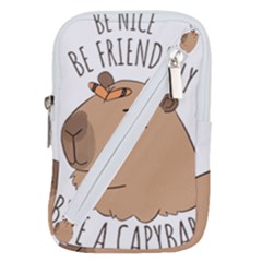 Capybara T- Shirt Be Nice Be Friendly Be A Capybara T- Shirt Yoga Reflexion Pose T- Shirtyoga Reflexion Pose T- Shirt Belt Pouch Bag (large) by hizuto