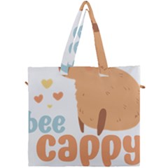 Capybara T- Shirt Bee Cappy - A Cute Capybara And A Bee Illustration T- Shirt Yoga Reflexion Pose T- Shirtyoga Reflexion Pose T- Shirt Canvas Travel Bag