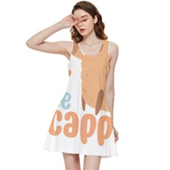 Capybara T- Shirt Bee Cappy - A Cute Capybara And A Bee Illustration T- Shirt Yoga Reflexion Pose T- Shirtyoga Reflexion Pose T- Shirt Inside Out Racerback Dress by hizuto