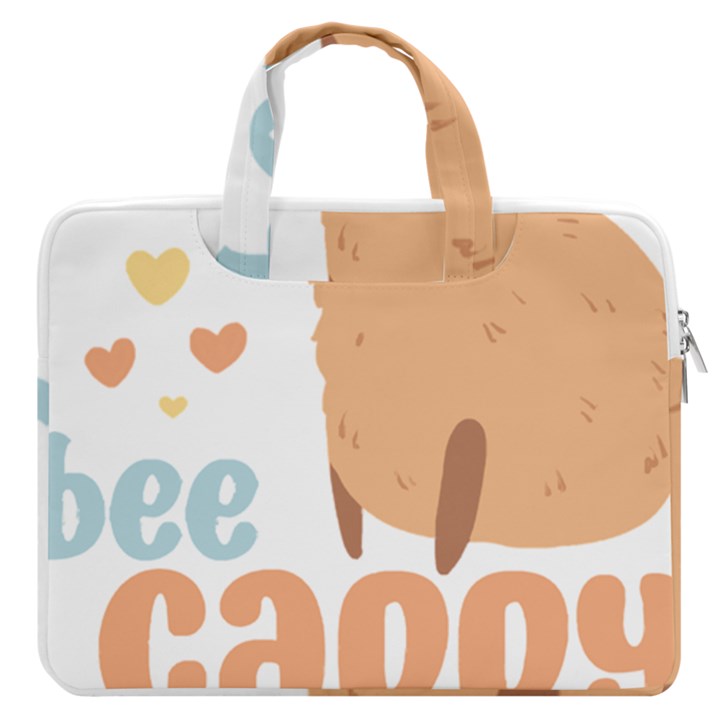 Capybara T- Shirt Bee Cappy - A Cute Capybara And A Bee Illustration T- Shirt Yoga Reflexion Pose T- Shirtyoga Reflexion Pose T- Shirt MacBook Pro 16  Double Pocket Laptop Bag 