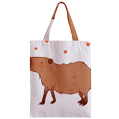 Capybara T- Shirt Cute Capybara Illustration T- Shirt (1) Yoga Reflexion Pose T- Shirtyoga Reflexion Pose T- Shirt Zipper Classic Tote Bag by hizuto