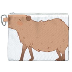 Capybara T- Shirt Cute Capybara Illustration T- Shirt (1) Yoga Reflexion Pose T- Shirtyoga Reflexion Pose T- Shirt Canvas Cosmetic Bag (xxl) by hizuto