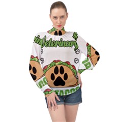 Veterinary Medicine T- Shirt Will Give Veterinary Advice For Tacos Funny Vet Med Worker T- Shirt High Neck Long Sleeve Chiffon Top by ZUXUMI