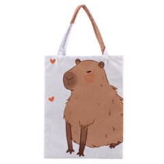 Capybara T- Shirt Cute Capybara Illustration T- Shirt (3) Yoga Reflexion Pose T- Shirtyoga Reflexion Pose T- Shirt Classic Tote Bag by hizuto