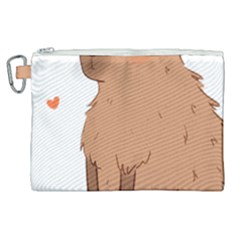 Capybara T- Shirt Cute Capybara Illustration T- Shirt (3) Yoga Reflexion Pose T- Shirtyoga Reflexion Pose T- Shirt Canvas Cosmetic Bag (xl) by hizuto