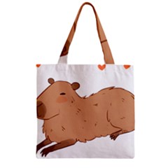 Capybara T- Shirt Cute Capybara Illustration T- Shirt Yoga Reflexion Pose T- Shirtyoga Reflexion Pose T- Shirt Zipper Grocery Tote Bag by hizuto