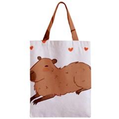 Capybara T- Shirt Cute Capybara Illustration T- Shirt Yoga Reflexion Pose T- Shirtyoga Reflexion Pose T- Shirt Zipper Classic Tote Bag by hizuto