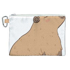 Capybara T- Shirt Cute Capybara Illustration With A Bird Friend T- Shirt Yoga Reflexion Pose T- Shirtyoga Reflexion Pose T- Shirt Canvas Cosmetic Bag (xl) by hizuto