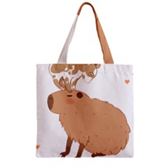 Capybara T- Shirt Cute Capybara With A Baby Goat On Its Head T- Shirt Yoga Reflexion Pose T- Shirtyoga Reflexion Pose T- Shirt Zipper Grocery Tote Bag by hizuto