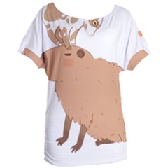 Capybara T- Shirt Cute Capybara With A Baby Goat On Its Head T- Shirt Yoga Reflexion Pose T- Shirtyoga Reflexion Pose T- Shirt Women s Oversized T-shirt by hizuto