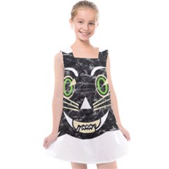 Vintage Halloween Black Cat T- Shirt Vintage Halloween Black Cat T- Shirt Kids  Cross Back Dress by ZUXUMI