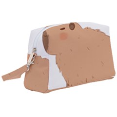 Capybara T- Shirt Cute Capybara With A Baby Goat On Its Head T- Shirt Yoga Reflexion Pose T- Shirtyoga Reflexion Pose T- Shirt Wristlet Pouch Bag (large) by hizuto