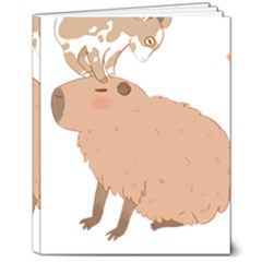 Capybara T- Shirt Cute Capybara With A Baby Goat On Its Head T- Shirt Yoga Reflexion Pose T- Shirtyoga Reflexion Pose T- Shirt 8  X 10  Softcover Notebook by hizuto