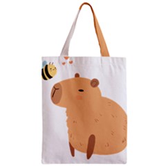 Capybara T- Shirt Cute Capybara With A Bee Illustration T- Shirt Yoga Reflexion Pose T- Shirtyoga Reflexion Pose T- Shirt Zipper Classic Tote Bag by hizuto