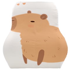 Capybara T- Shirt Cute Capybara With A Bee Illustration T- Shirt Yoga Reflexion Pose T- Shirtyoga Reflexion Pose T- Shirt Car Seat Back Cushion  by hizuto