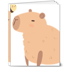 Capybara T- Shirt Cute Capybara With A Bee Illustration T- Shirt Yoga Reflexion Pose T- Shirtyoga Reflexion Pose T- Shirt 8  X 10  Softcover Notebook by hizuto