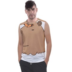 Capybara T- Shirt Cute Capybara With A Butterfly T- Shirt Yoga Reflexion Pose T- Shirtyoga Reflexion Pose T- Shirt Men s Regular Tank Top by hizuto