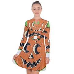 Vintage Halloween Pumpkin T- Shirt Vintage Halloween Pumpkin T- Shirt Long Sleeve Panel Dress by ZUXUMI