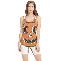 Vintage Halloween Pumpkin T- Shirt Vintage Halloween Pumpkin T- Shirt Women s Wrestling Singlet by ZUXUMI